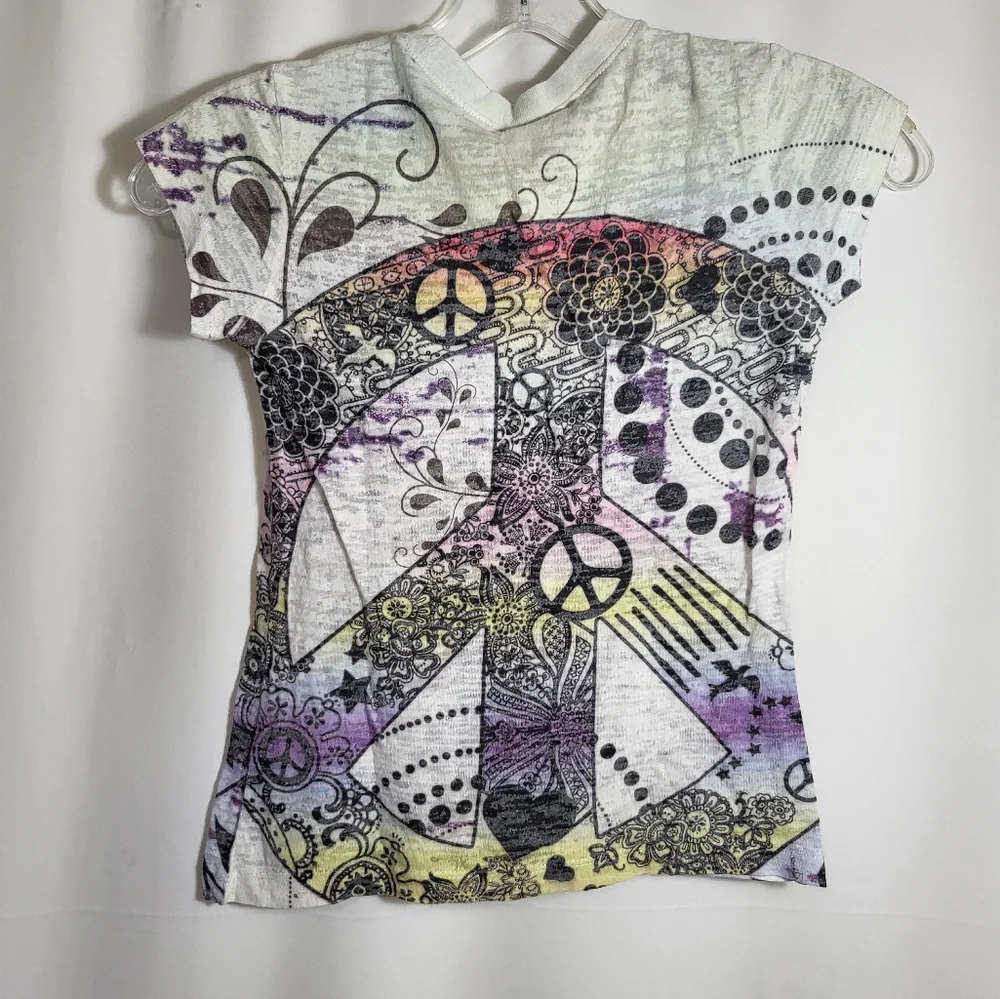Justice short sleeve Peace tee   girls 7  #46